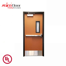 Exterior Metal Steel Emergency Fireproof Glass Door With UL Listed